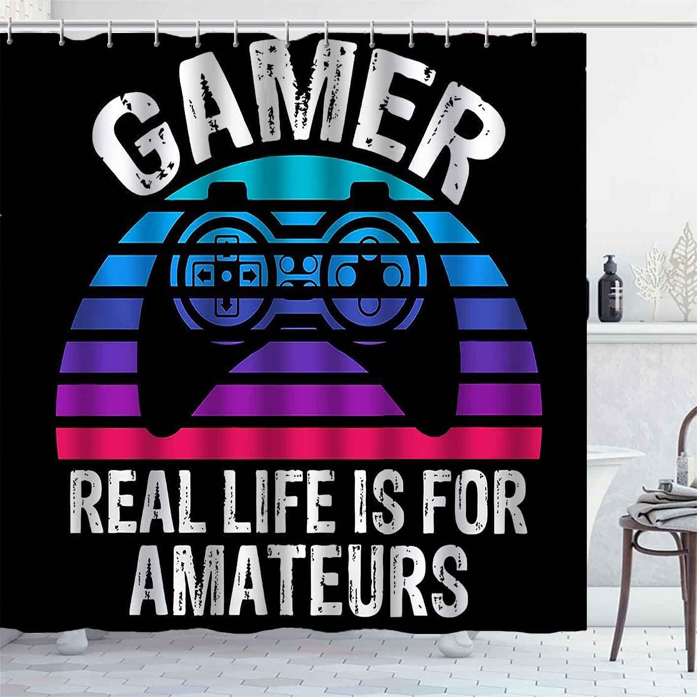 Funny Quotes Game Shower Curtain For A Modern And Lively Bathroom - Image 3
