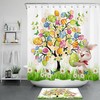 Funny Rabbit Easter Eggs on Daisy Flower Shower Curtain for Spring