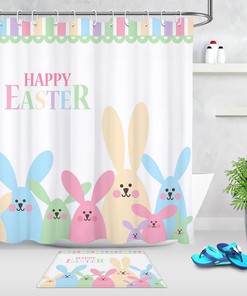 Funny Rabbits With Vintage Shower Curtains Slogan Fabric Shower Curtain Bathroom Decor