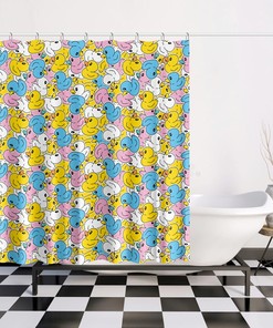 Funny Rubber Duck Shower Curtain, Perfect for Kids' Bathrooms