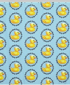 Funny Rubber Duck Waterproof Shower Curtain For Bathroom