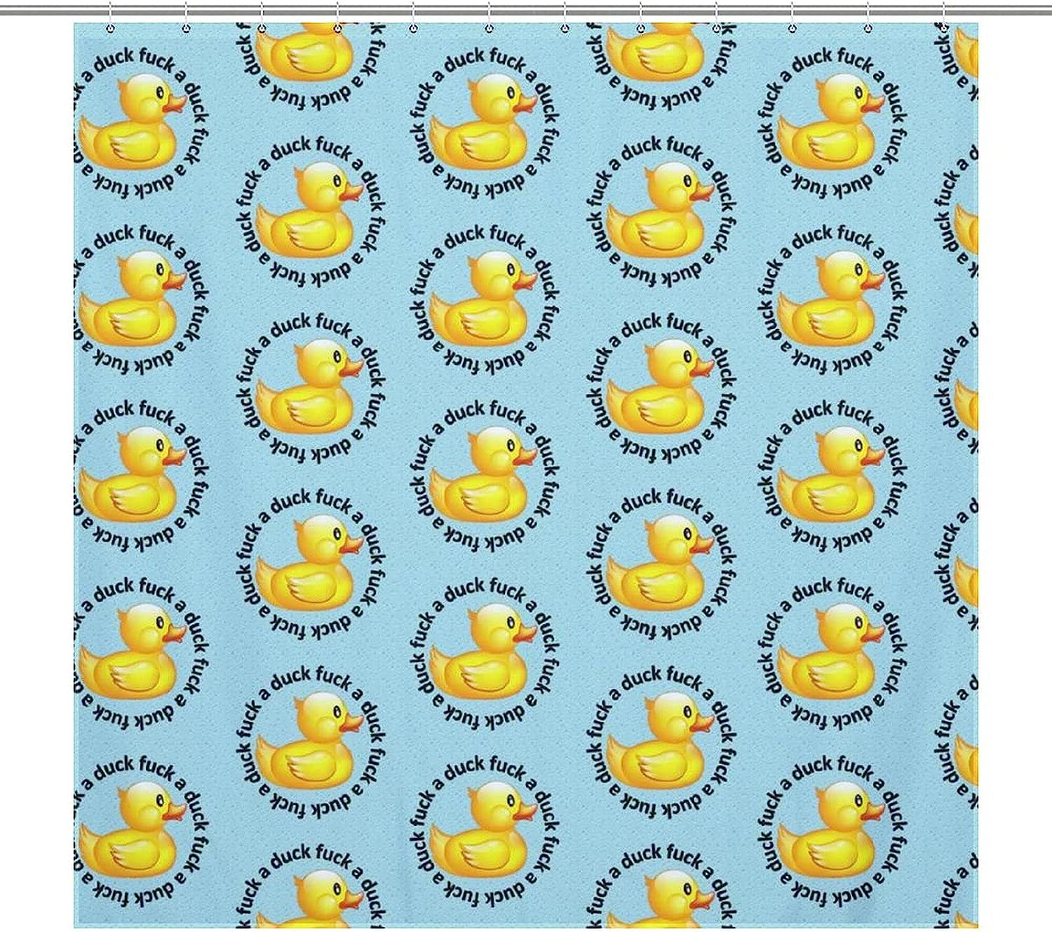 Funny Rubber Duck Waterproof Shower Curtain For Bathroom