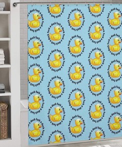 Funny Rubber Duck Waterproof Shower Curtain For Bathroom