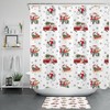 Funny Santa Reindeer Bus Bike Snowflake Shower Curtain For A Charming Christmas Decor
