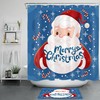 Funny Santa Snowflake Cane Christmas Shower Curtain - Festive Bathroom Decor