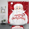 Funny Santa Snowflake Christmas Shower Curtain - Cheerful Festive Bathroom Decor