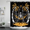 Funny Skull Moon And Palm Tree Beach Shower Curtain For Bathroom