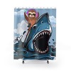 Funny Sloth Riding Shark Shower Curtain, Add a Quirky Touch to Your Bathroom 