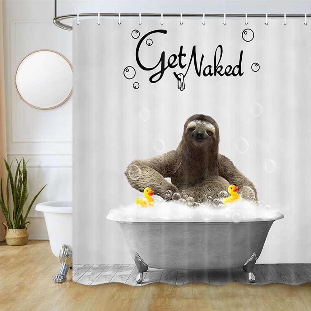 Funny Sloth Shower Curtain for an Adorable and Whimsical Bathroom