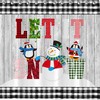 Funny Snowman Christmas Shower Curtain, Buffalo Check Farmhouse Bathroom Decor 