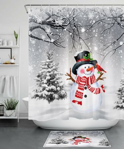 Funny Snowman Snowflake Shower Curtain For A Whimsical Christmas Decor
