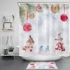 Funny Snowman and Snowflake Christmas Ball Print Shower Curtain Bathroom Decor