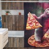 Funny Space Sloth with Pizza Shower Curtain - A Fun Shower Curtain for Your Bathroom Decor 