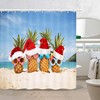 Funny Summer Pineapples Beach Shower Curtain 
