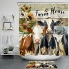 Funny Sunflower Cow Shower Curtain with A Retro Board Design for A Wow Factor in Your Bathroom