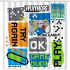 Funny Text Handle Creative Splicing Game Console Shower Curtain - Teens' Classic Modern Design