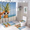 Funny Tropical Pineapple on Beach Shower Curtain for Bathroom - Unique Shower Curtains Decor for Beach Lovers