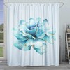 Funny Watercolor Blue Flower Shower Curtain for Bathroom Decor