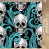 Funny Waterproof Octopus Skull Fabric Shower Curtain for Your Bathroom.