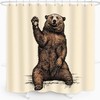 Funny Waving Brown Bear Kids Shower Curtain for Animal Lovers