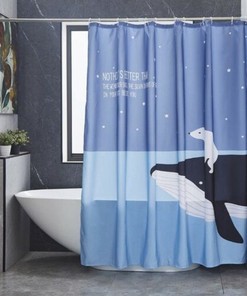 Funny Whale & Polar Bear Shower Curtain for a Playful Bathroom 
