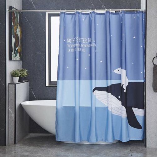 Funny Whale & Polar Bear Shower Curtain for a Playful Bathroom