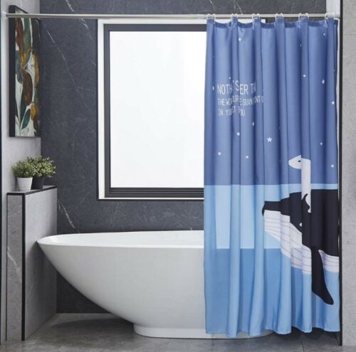 Funny Whale & Polar Bear Shower Curtain for a Playful Bathroom