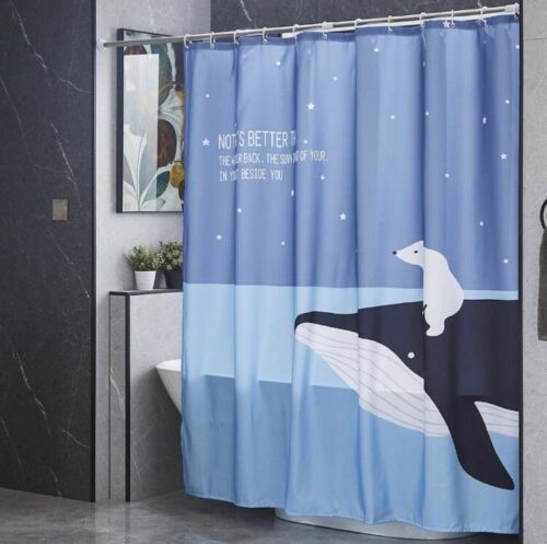 Funny Whale & Polar Bear Shower Curtain for a Playful Bathroom