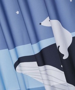 Funny Whale & Polar Bear Shower Curtain for a Playful Bathroom