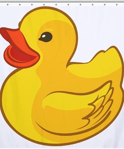 Funny Yellow Duck Print Shower Curtain for a Whimsical Bathroom Dcor