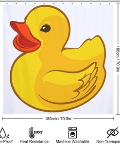 Funny Yellow Duck Print Shower Curtain for a Whimsical Bathroom Dcor