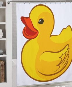 Funny Yellow Duck Print Shower Curtain for a Whimsical Bathroom Dcor