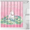 Funny Yellow Unicorn Shower Curtain with Modern Prints for Your Bathroom
