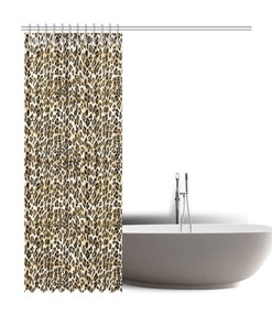 Furry Jaguar Print Shower Curtain - Leopard Print for Bathroom Decor