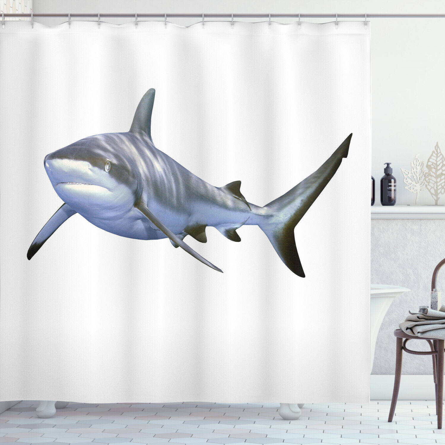 Futuristic Art Large Reef Print Shower Curtain for Your Bathroom