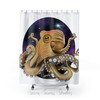Galaxy Nebulae Stars Art Octopus Ocean Print Shower Curtain for Bathroom