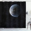 Galaxy Shower Curtain Moons Universe Earth Print For Bathroom