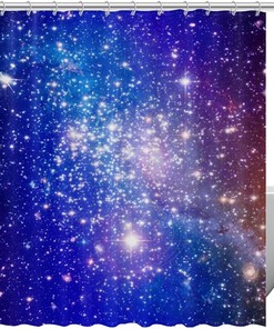Galaxy Space Stars Fabric Shower Curtain for Bathroom Decor