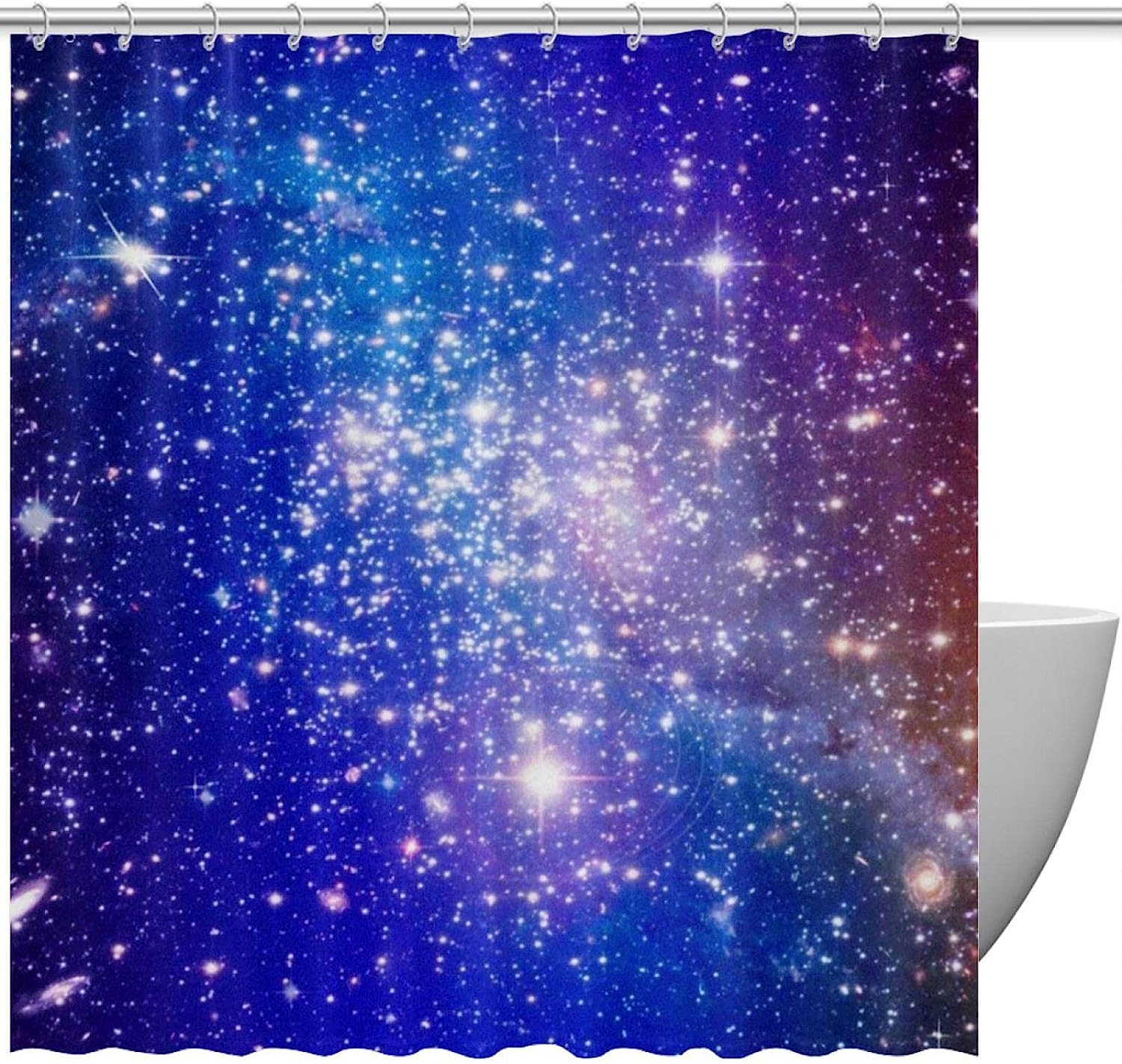 Galaxy Space Stars Fabric Shower Curtain for Bathroom Decor