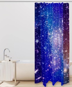 Galaxy Space Stars Fabric Shower Curtain for Bathroom Decor