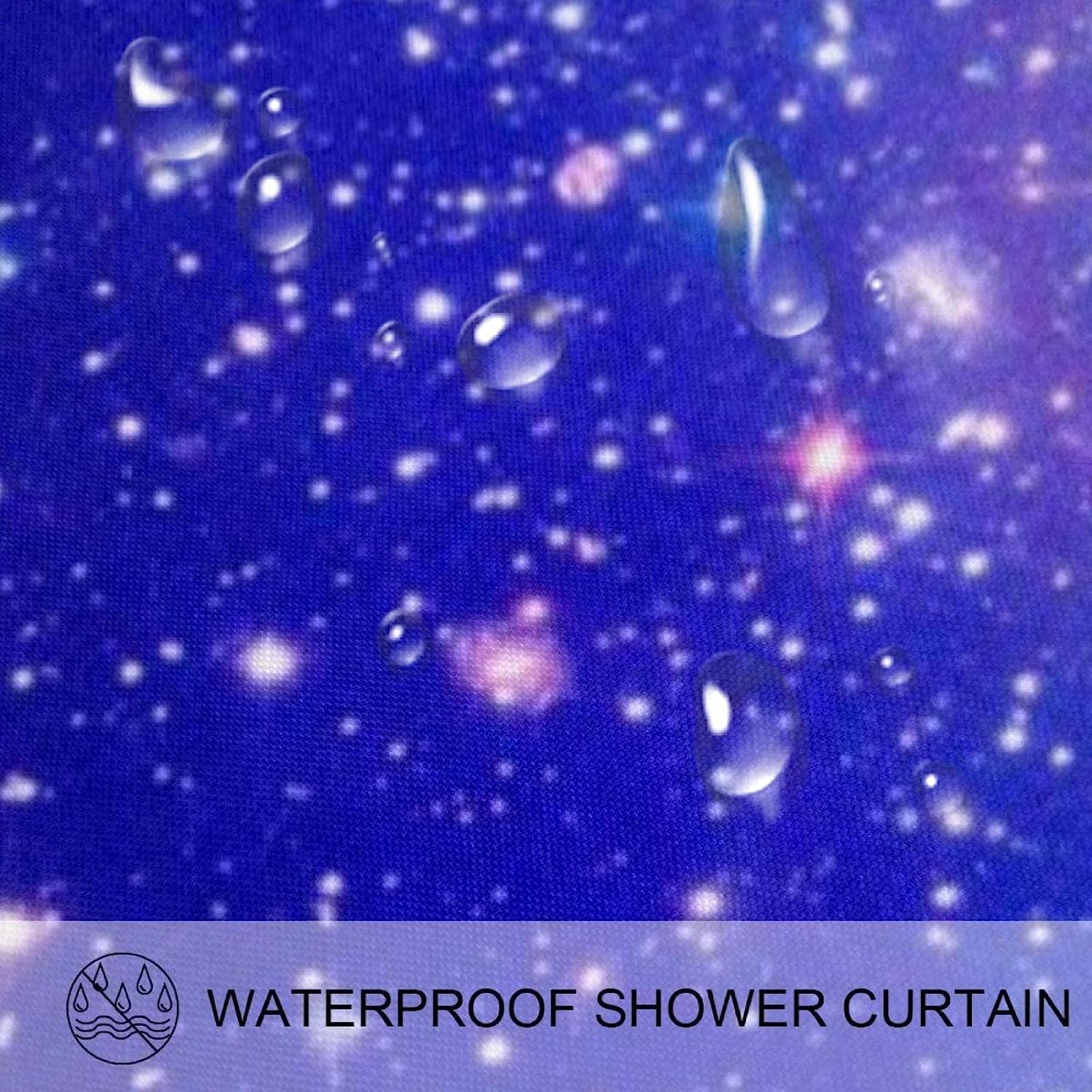 Galaxy Space Stars Fabric Shower Curtain for Bathroom Decor