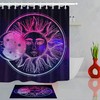 Galaxy Space Stars Moon Sun Design Waterproof Fabric Shower Curtain For Bathroom