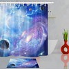Galaxy Space Universe Moon Waterproof Shower Curtain Bathroom Curtain