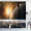 Galaxy Stars Iridescent Peva Shower Curtain Easy Care Chloride Free