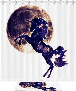 Galaxy Unicorn Print Shower Curtain to bring some sparkle into your bathroom