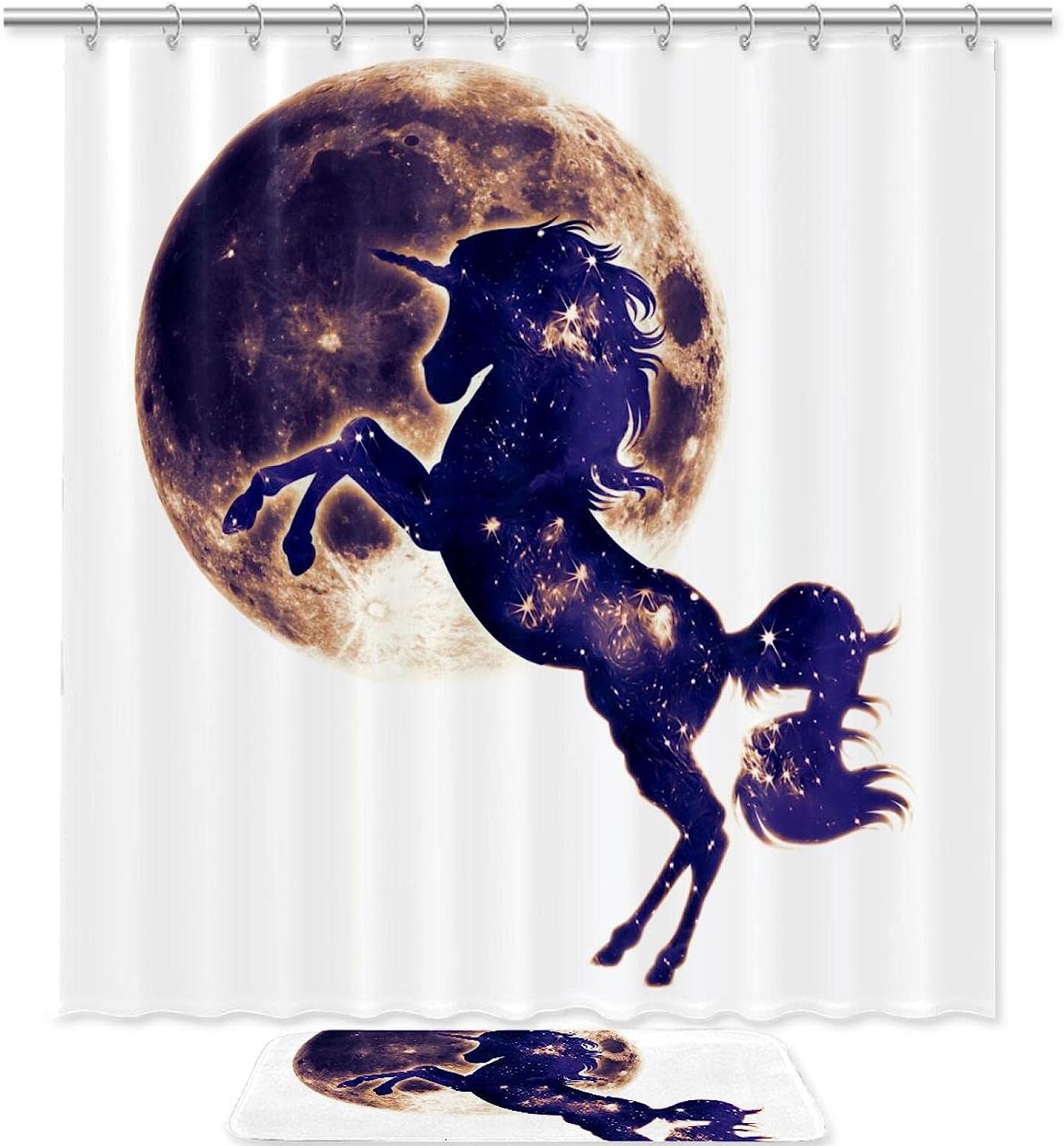 Galaxy Unicorn Print Shower Curtain to bring some sparkle into your bathroom