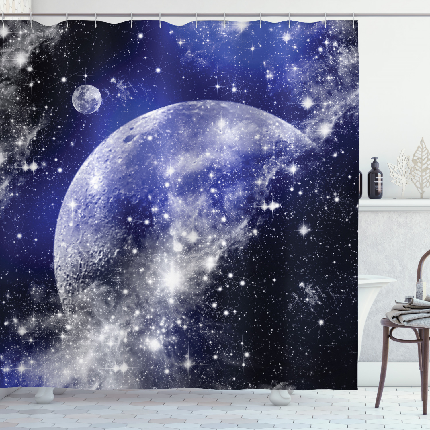Galaxy Unicorn Shower Curtain Waterproof Fabric Bathroom Decorations