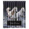 Galloping Horses Personalized Shower Curtain, Waterproof Curtain with Custom Quote, Great Gift Idea