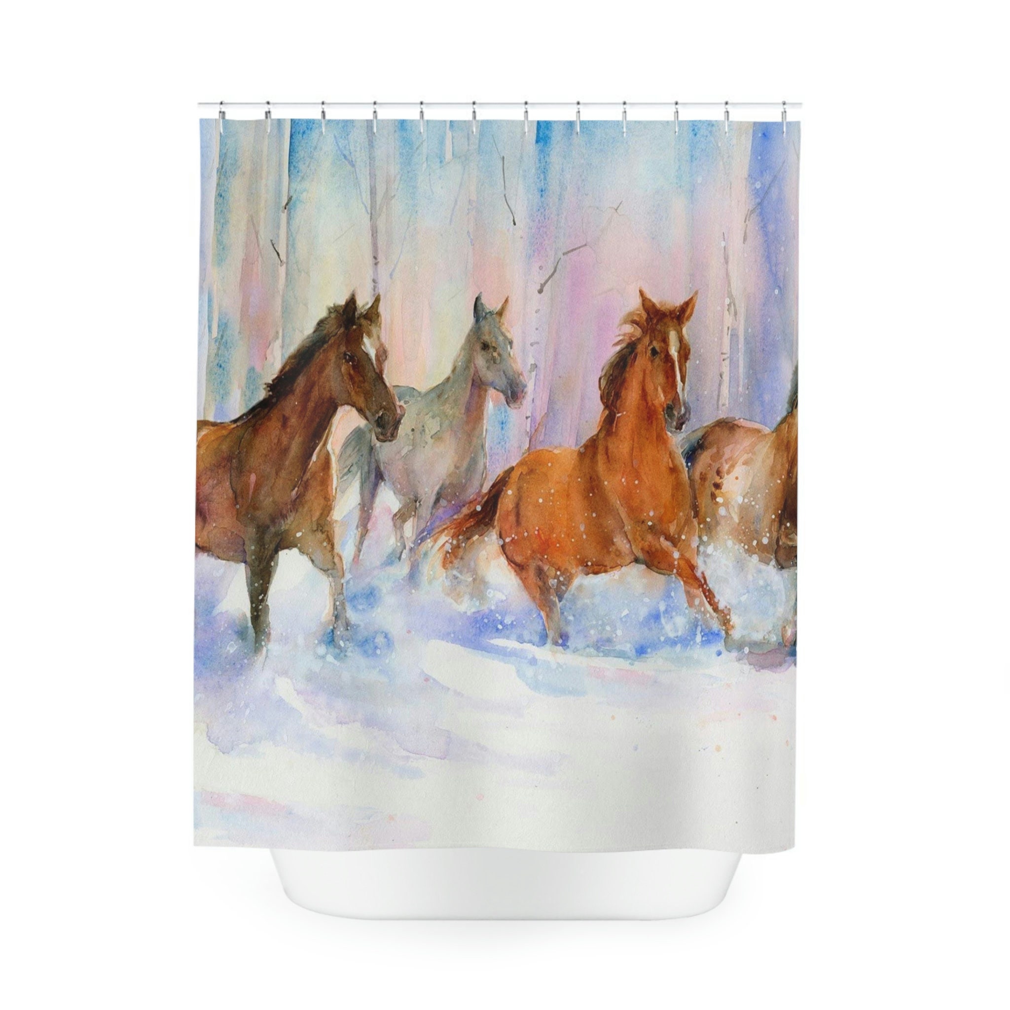 Galloping Horses Shower Curtain - Stunning Bathroom Accessory