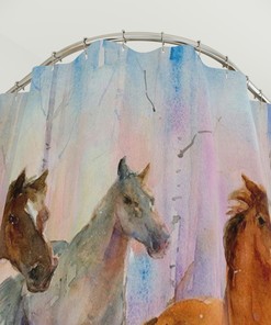 Galloping Horses Shower Curtain - Stunning Bathroom Accessory